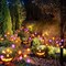 Upgrade Outdoor Halloween Decorations, 6-Pack Swaying Solar Lights (Orange and Purple), Sway by Wind, Long Lasting, 48 LED Waterproof Garden for Party Decor Yard Patio Pathway (JM - Firefly)